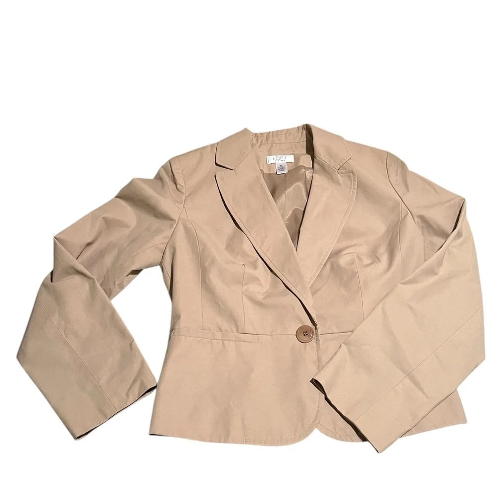 ANN TAYLOR LOFT WOMEN'S SIZE‎ 2P - Tan /Beige One Button Blazer